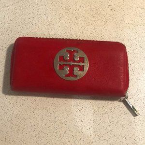 Tory Burch Red Leather Wallet